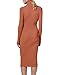 ninovino Women's Turtleneck Ribbed Long Sleeve Bodycon Tunic Sweater Dress Tangerine-M