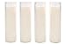 CLASSIC WHITE CANDLES IN GLASS, Set of 4, 8-INCHES TALL