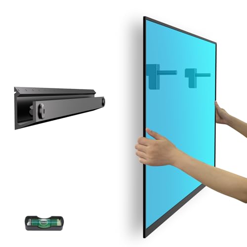 Aetubree No Drill TV Wall Mount TV Brackets for 22-55 inch Flat Screen TVs Ultra Slim TV Wall Bracket Universal Hold Up to 45KG Max VESA 400x400mm +5 Tilt Easy Install (Black)