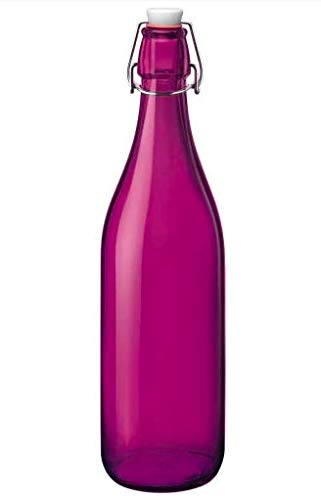 Homies International 1 Piece Vintage Glass Bottles 1 Litre Swing Top Bottles for Domestic or Commercial Use - Fill with Water, Wine, Liquor, Oil, Beer, Schnapps or Cordials(Color Sent Randomly)