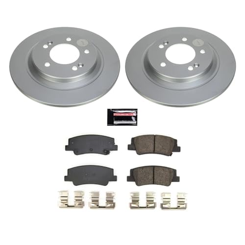 Image of PowerStop Rear Brake Kit for Hyundai Sonata 2020-24 | Kia K5 2021-24 - Fully-Coated Disc Rotors with Z17 Ceramic Brake Pads Replacement, CRK8772