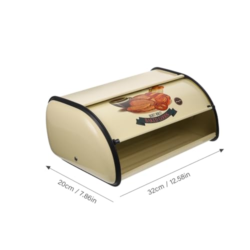 Caja para pan de hierro amarillo PRETYZOOM contenedor retro 3