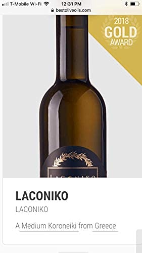 Laconiko Ultra Premium 100% Extra Virgin Olive Oil Value Pack | Cold Pressed | From Greece | KORONEIKI Variety | 2025 Gold Medal Award Winning NYIOOC | (25.4 OZ (2 Bottles of 12.7 OZ))