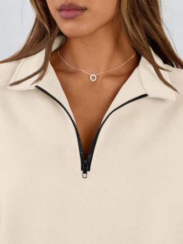 Image of Trendy Queen Women's Oversized Sweatshirts Half Quarter Zip Fleece Sweaters