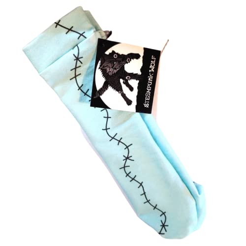 Sally Scars Knee Socks or Leg Warmers Halloween Costume Girls Adults Kids Sizes Aqua Black2