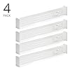 mDesign Expandable Dresser Drawer Divider with Foam Ends, Drawer Divider Locks in Place, Separators for Clothing and Accessories in Closet or Dresser Drawer, Ligne Collection, 4 Pack, White #1