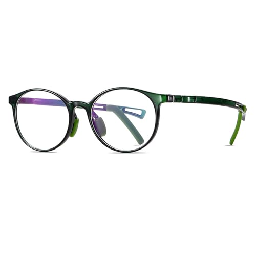 Image of Blue Light Blocking Glasses for Kids TR90 Frame Anti Blue Light Glasses with Anti Eyestrain & UV Glare for Gaming & Reading(Round Light /Green)