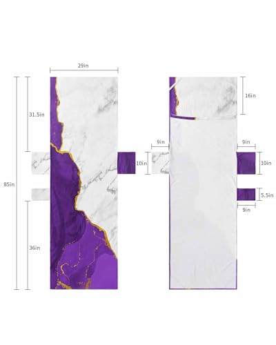Marble Purple Beach Chair Cover with Side Pockets, Microfiber & Quick Dry Pool Chaise Lounge Chair Towels Covers for Sun Sunbathing Patio Garden Hotel, Elegant Marbling Modern Aesthetic Gold
