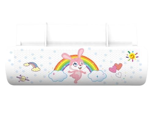 エアコン用ウィンドスクリーン 風向きを調節できるエアコン用ウィンドスクリーン 冷暖房用ウィンドスクリーン 壁掛け式サスペンション 風が直接壁に当たるのを防ぐ 壁に穴を開ける必要がない 幅広いモデルに対応 取り付けが簡単 (レインボーうさぎ)