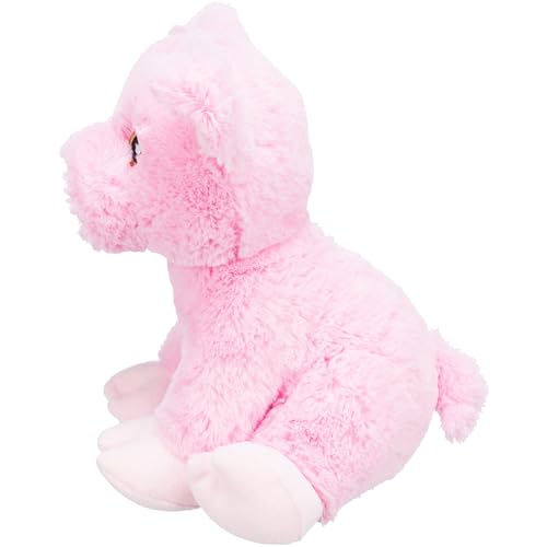 Trixie Schweinchen Edison Plüschtiere aus Recycling-Material - Flauschiges Hundespielzeug für nachhaltiges Spielen - weiches Öko-Plüsch Stofftier, 24cm - Be Eco Kollektion - 34881