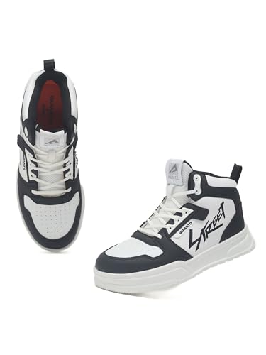 Image of Impakto Alpha Street Sneaker for Men | Lightweight & Soft Cushioned Insole | Padded Collar | High Top Streetwear Causal Shoes | Anti-Skid Sole | Lace-Up Shoes for Casual Outings,Walking & Gym