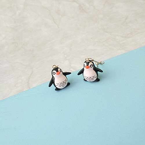 Miniatura 4 de Lindos pingüinos de leones marinos largos pendientes colgantes de resina animal marino marino para mujer joyería-pingüino, Metal Resina, No es una