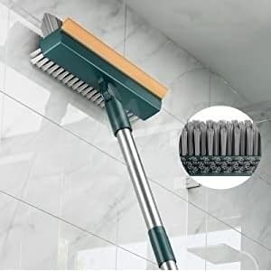 PRUVAVE Polypropylene Bathroom Cleaning Brush With Wiper 3 In 1 Tiles Cleaning Brush Floor Scrub Bathroom Brush With Long Handle 180 Rotate Cleaning Brush Home Kitchen Bathroom Cleaning, Green (B0D3YJNW7P) Amazon Price History, Amazon Price Tracker
