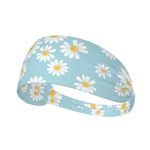 Beautiful Daisy Flower Floral Sports Headbands for Men and Women Sweatbands for Moisture Wicking Suitable for Fitness Running Cycling Hiking Yoga Football Exercise