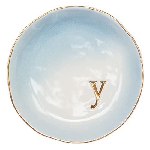 COLLECTIVE HOME - Ceramic Jewelry Tray, Decorative Trinket Dish for Rings Earrings Necklaces Bracelet Watch Keys, Birthday Mother's Day Christmas Gift for Women, 4.75", Colored Surface (Y)