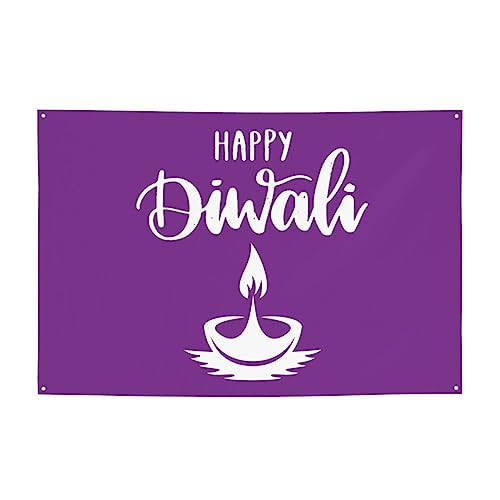 Diwali Burning Candle Oil Lamp Festival Banner 47x71in Celebrate A Grand Event Blooming Brightly!