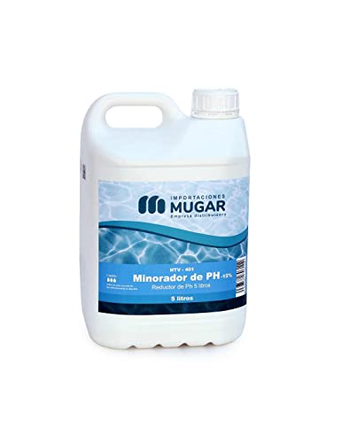 Mugar- Reductor de pH Garrafa de 6,25 Kilogramos- Minorador de pH Formato Líquido en Garrafas de 5 litros- Ácido Sulfúrico al 15%