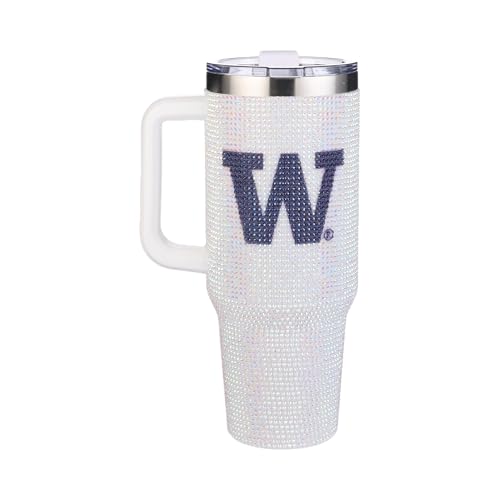Image of The Memory Company Officially Licensed 40oz White Bling Game Day Tumbler, University of Washington