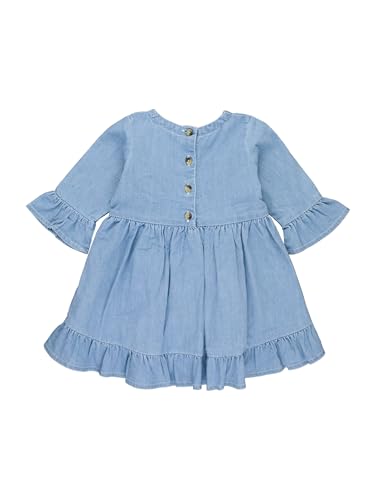 Image of RuffleButts Baby /Toddler Girls Long Sleeve High Low Flowy Ruffle Tunic Top
