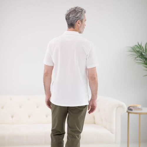 Mens Adaptive Solid Interlock Knit Short Sleeve Polo with Magnetic Closures3