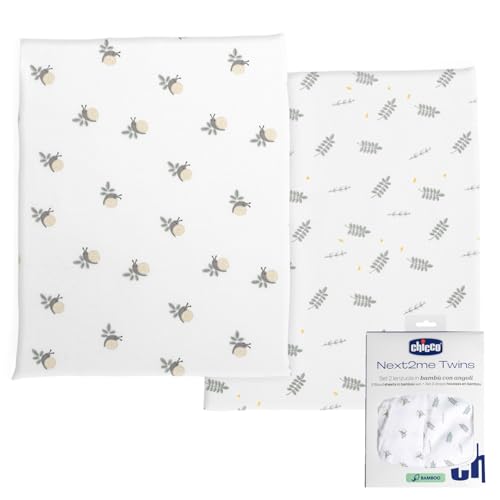 SET 2 LENZUOLA: questo set di Chicco comprende 2 pezzi di lenzuola con angoli (44x76 cm)