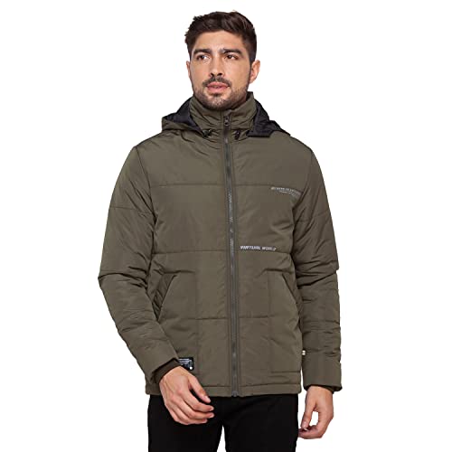Image of Spykar Bottle Nylon Standard Length Full Sleeve Casual Jacket For Men