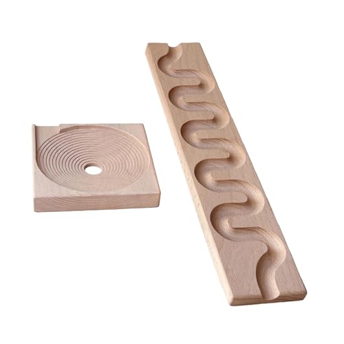 Oshhni Pista de Carreras de con Bolas de Madera, Juguete sensorial para niños de 3, 4 y 5 años, Style B