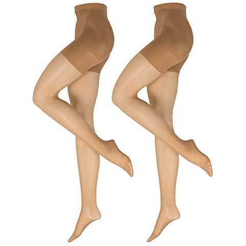 Nur Die Damen Bauch Beine Po 2er Pack Strumpfhose, Mandel, 38-40 EU Cover