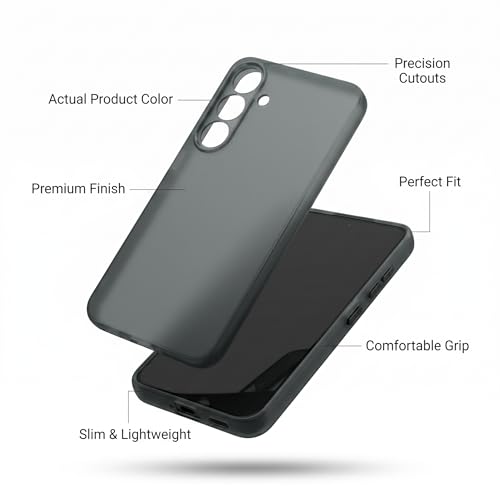 Image of FIRST MART Back Cover for Samsung Galaxy S25 FE 5G | Ultra-Thin Frosted Matte Semi-Transparent Silicone Case, Anti-Slip Grip, Precise Fit | Blue