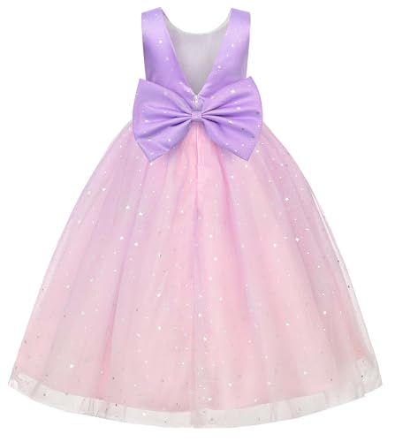 Uhnice Flower Girl Dress Sparkle Ball Gown Bridesmaid Tulle Dresses for Wedding Birthday Party Pageant2