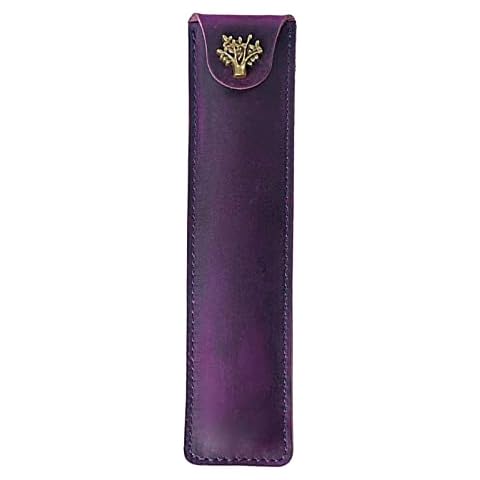Pen Case Leather Art Pencil Case Holder Handmade Protective Pencil Bag with Snap Button for Rollerball Fountain Ballpoint Pen Cover
