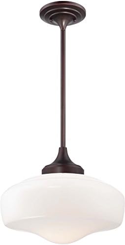 Minka Lavery 2258-576 Lavery Pendant, 1-Light, 150 Total Watts, 17.25-in H x 13.25-in W, Brushed Bronze