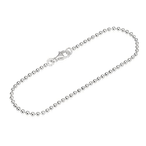 Chaîne à billes en argent sterling 925 NKlaus pour femme de 2,20 mm de large
