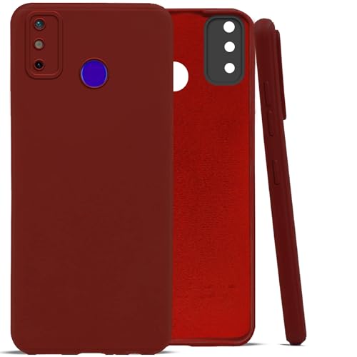 Image of Jkobi Back Cover Case for Tecno Spark Go 2020 | Go 2021 (Matte Silicone with Inside Fiber Cloth |Red)