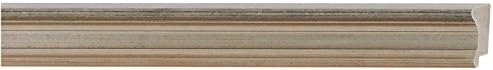 Picture Frame Moulding (Wood) 100ft Bundle - Contemporary Silver Finish - 1.5" Width - 1/2" Rabbet Depth