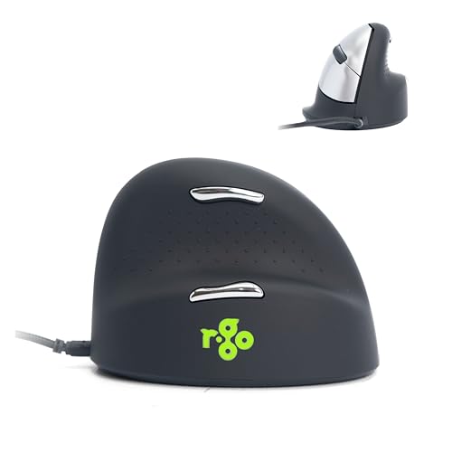 R-Go HE Ergonomic Mouse, with Break Software, USB-C Wired (with...