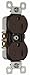 Pass & Seymour 3232-TR TradeMasterÂ® Tamper Resistant Double Pole Straight Blade Duplex Receptacle Wall Mount, 125 Volt AC, 15 Amp, Brown,