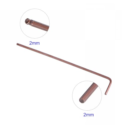 Unifizz 2mm Ball End Hex Key Wrench, L Shaped Long Arm Allen Wrench S2 Steel Repairing Tool, Metric 2 Pcs - Image 3