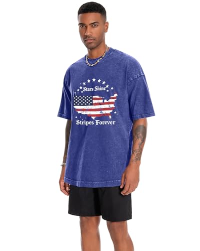 Image of Oversized Tshirts for Men Short Sleeve Vintage Washed Basic Loose Tees 2026