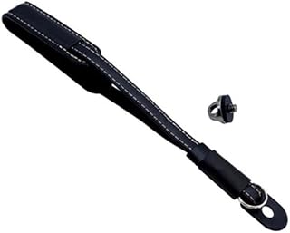 NovelGoal Leather Wirst Strap Hand Lanyard Handheld with 1/4 Screw Wristband for Osmo Pocket 3 Gimbal Camera Accessories (Black)