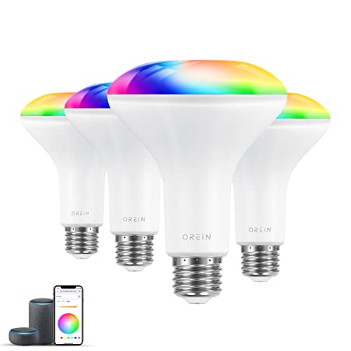 Orein Smart Flood Light Bulbs, Music Sync Rgbtw Led Color Changing Light Bulb, 65W Equivalent Br30 Wifi Led Light Bulbs, Wifi Smart Bulbs That Work With Alexa/Google Home/Siri, 650Lm Cri>90 4 Pack #TOP9