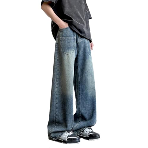 Men's Classic Draped Loose Retro Straight Slim Wide-Leg Jeans