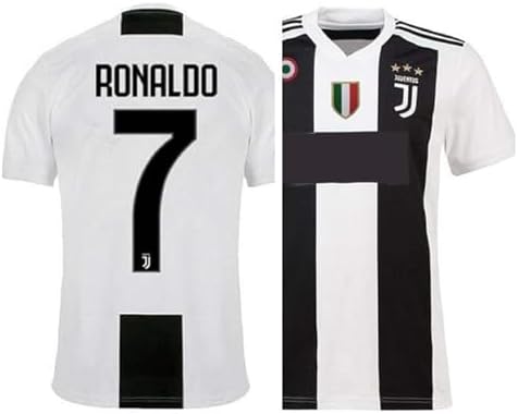 woopme Men Polyester Regular Fit® Ronaldo Jersey Juvent S Club Football Jersey Home Half Sleeve Sports Jersey (XX-Large) Multicolour