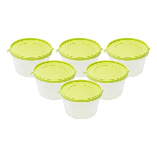Image of Cutting EDGE 750ml Nesterware Food Storage Container Set of 6 for Pulses, Sugar, Tea, Cereals, Travelling, Spices, Office, Lunch Box (Green)