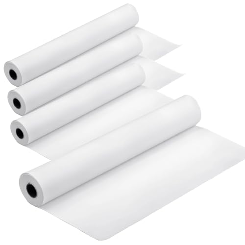 Image of Vakly Exam Table Paper Roll 18 inch x 225' (Pack of 4) - Disposable Smooth Medical Barrier Paper for Spa, Doctor, Chiropractic & Massage Tables