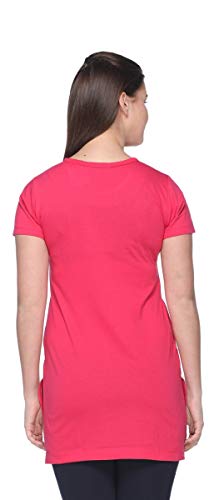 Image of In Love Women's Printed Cotton Plus Size Longline T-Shirt Half Sleeve with Pockets Pack of 2