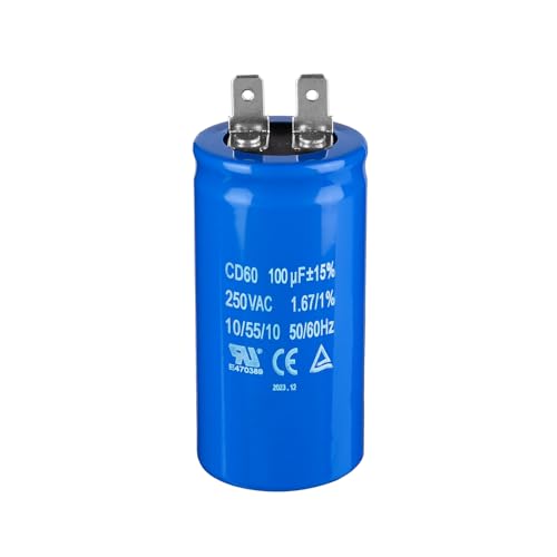 Condensateur de démarrage de moteur CD60 100uF 250V AC pour les moteurs électriques monophasés