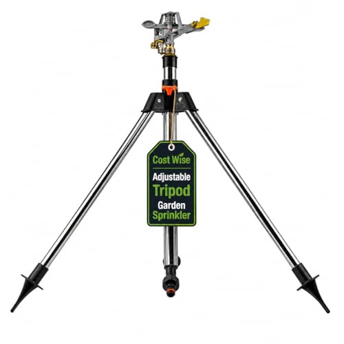 Garden Tripod Pulsating Sprinkler For Lawns And Borders Fully Adjustable For Height And Range