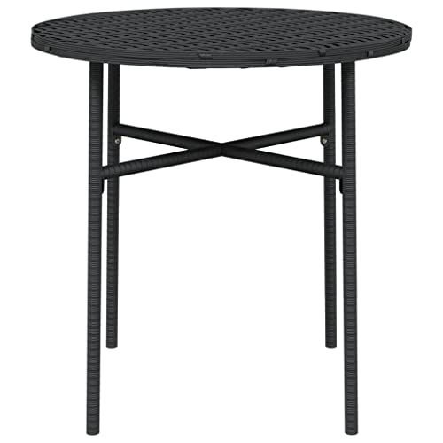 Mesa de terraza estable de polirratán negro para espacios pequeños 4