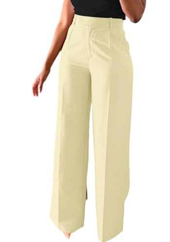 Lucuna Women's Wide Leg Dress Pants High Waisted Straight Leg